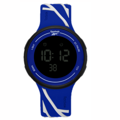 REEBOK Elements Ignite RV-ELI-G9-PBIN-BN Black Grey Dial Blue and White Silicone Watch Strap Digital Men Watch